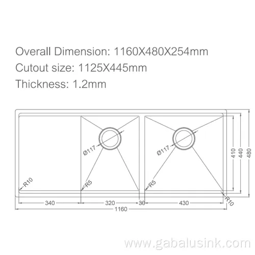 SUS 304 Stainless Steel Handmade Kitchen Sink